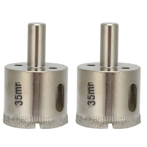 Diamond Coated Hole Saw Opener Drill Bits High Speed Drilling Slotting Tool Set 2Pcs Storage Box Glass Ceramic Tile Marble 1-3/8in(35mm) in Kuwait