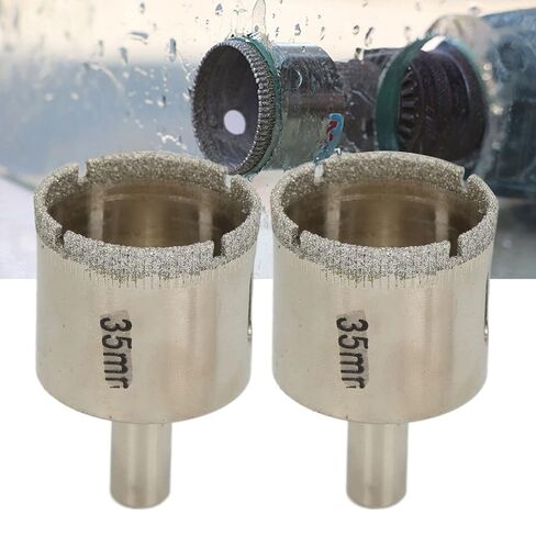Diamond Coated Hole Saw Opener Drill Bits High Speed Drilling Slotting Tool Set 2Pcs Storage Box Glass Ceramic Tile Marble 1-3/8in(35mm) in Kuwait
