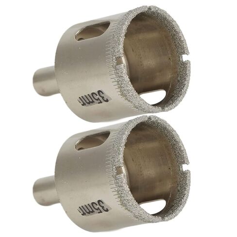 Diamond Coated Hole Saw Opener Drill Bits High Speed Drilling Slotting Tool Set 2Pcs Storage Box Glass Ceramic Tile Marble 1-3/8in(35mm) in Kuwait
