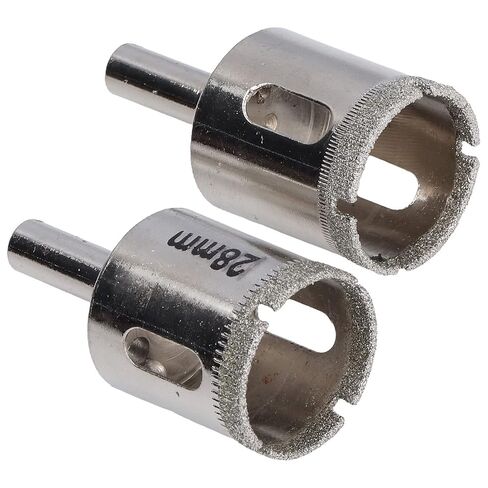 2pcs 28mm Glass Hole Saw Drill bits, with Emery Coating Stainless Steel Hole Opener for Marble Granite Ceramic in Kuwait
