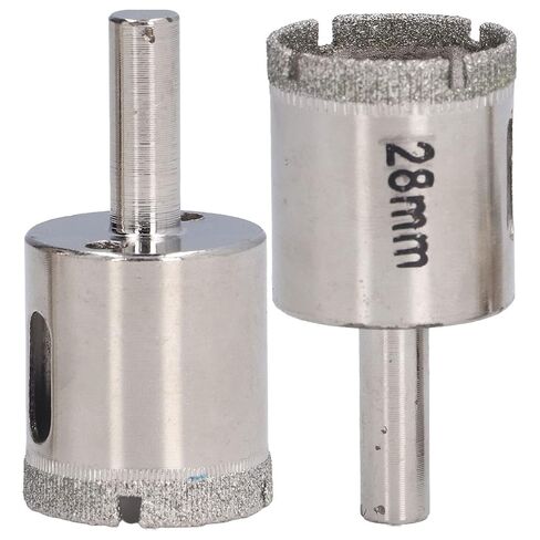 2pcs 28mm Glass Hole Saw Drill bits, with Emery Coating Stainless Steel Hole Opener for Marble Granite Ceramic in Kuwait