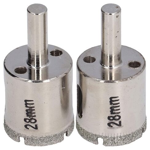2pcs 28mm Glass Hole Saw Drill bits, with Emery Coating Stainless Steel Hole Opener for Marble Granite Ceramic in Kuwait