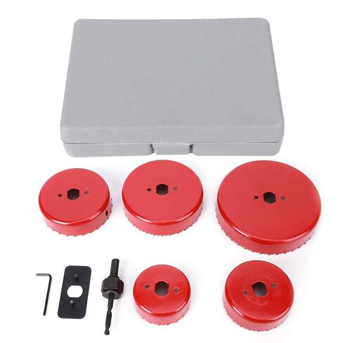 9PCs Hole Saw Cutter Drill Bit Carpentry Tool Woodworking Accessories Red 50# Steel Curved in Kuwait
