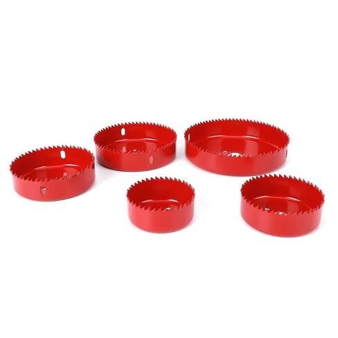 9PCs Hole Saw Cutter Drill Bit Carpentry Tool Woodworking Accessories Red 50# Steel Curved in Kuwait