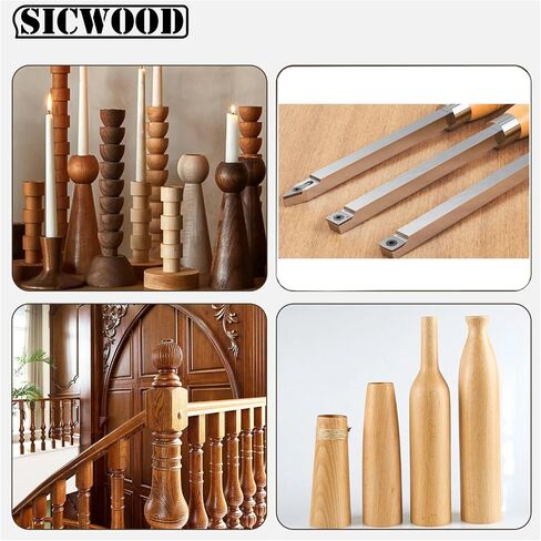3PCS Carbide Wood Lathe Turning Tools Set, Wood Handle Pen Turning Tools with 3 Extra Replacement Inserts, Rougher Detailer Finisher for Small Bowls, Goblets, Knobs and Woodworking Projects in Kuwait