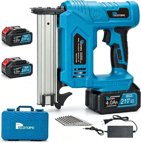 18 Gauge 21V Cordless Brad Nailer,Power Nailers with 2 x 4.0Ah Battery,Pistola De Clavos with 1200 Nails,2 Firing Modes,Cordless Nail Gun for Home Improvement,DIY, Woodworking in Kuwait