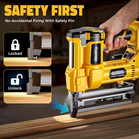 MtiolHig Cordless 2Inch Brad Nailer Compatible with Dewalt 20V Battery, 2-in-1 Staple Gun, 18 Gauge Nail Gun Battery Powered with 1000 Nails for Wood Carpentry, 7.2LB (Tool only) 2026 New Version in Kuwait