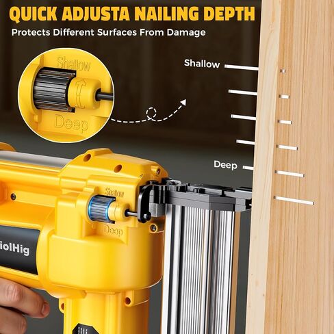 MtiolHig Cordless 2Inch Brad Nailer Compatible with Dewalt 20V Battery, 2-in-1 Staple Gun, 18 Gauge Nail Gun Battery Powered with 1000 Nails for Wood Carpentry, 7.2LB (Tool only) 2026 New Version in Saudi Arabia
