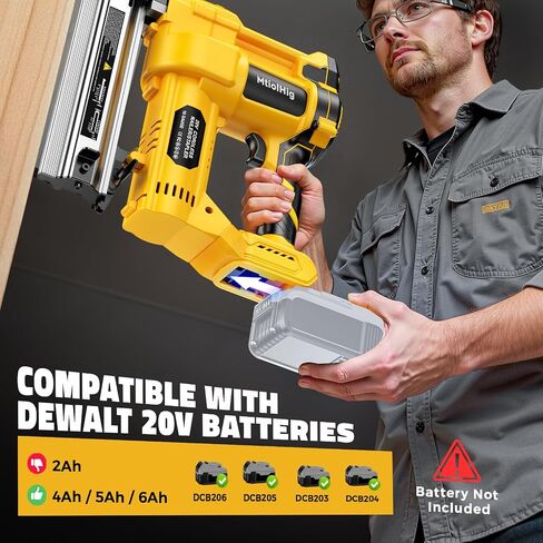 MtiolHig Cordless 2Inch Brad Nailer Compatible with Dewalt 20V Battery, 2-in-1 Staple Gun, 18 Gauge Nail Gun Battery Powered with 1000 Nails for Wood Carpentry, 7.2LB (Tool only) 2026 New Version in Saudi Arabia
