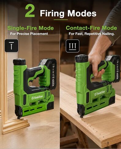 TaskStar 18-Gauge Cordless Brad Nailer: 20V 2-in-1 Electric Nail Gun with 2 Batteries, 1000pcs Nails & Staples, Adjustable Depth Staple Gun for Wood, Drywall, Upholstery & DIY Projects in Kuwait
