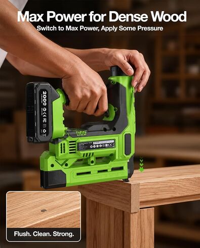 TaskStar 18-Gauge Cordless Brad Nailer: 20V 2-in-1 Electric Nail Gun with 2 Batteries, 1000pcs Nails & Staples, Adjustable Depth Staple Gun for Wood, Drywall, Upholstery & DIY Projects in Kuwait