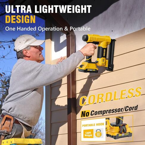 ALLOYPOWER 2 in 1 Cordless Brad Nailer/Electric Stapler with 2.0Ah Battery and Charger,1000pcs Nails and 500pcs Staples Included for Home Improvement & Woodworking in Kuwait