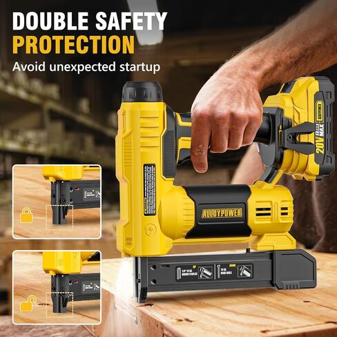 ALLOYPOWER 2 in 1 Cordless Brad Nailer/Electric Stapler with 2.0Ah Battery and Charger,1000pcs Nails and 500pcs Staples Included for Home Improvement & Woodworking in Kuwait