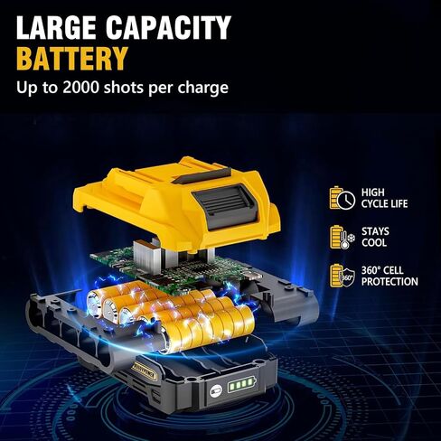 ALLOYPOWER 2 in 1 Cordless Brad Nailer/Electric Stapler with 2.0Ah Battery and Charger,1000pcs Nails and 500pcs Staples Included for Home Improvement & Woodworking in Kuwait