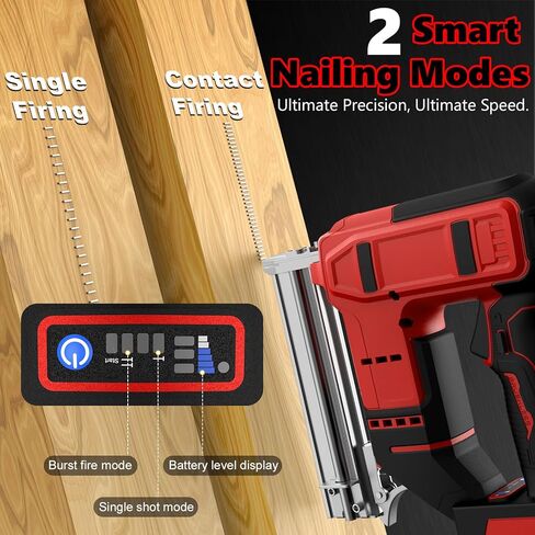 18 Gauge Cordless Brad Nailer & Staple Gun Compatible with Milwau-kee Battery, 2 in 1 Electric Nail Gun Battery Powered with 2000 Nails for Wood Carpentry, DIY & Home Improvement(No Battery) in Kuwait
