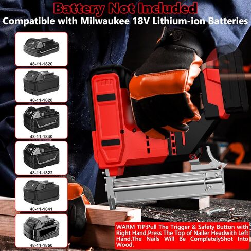 18 Gauge Cordless Brad Nailer & Staple Gun Compatible with Milwau-kee Battery, 2 in 1 Electric Nail Gun Battery Powered with 2000 Nails for Wood Carpentry, DIY & Home Improvement(No Battery) in Kuwait