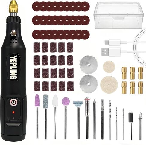 Cordless Rotary Tool, 3.7V Li-Ion 15000rpm Electric DIY Mini Polisher Kit, 72 Pieces Accessories USB Cordless Multi-Tool, Great for Nail Polishing and Light Work in Saudi Arabia