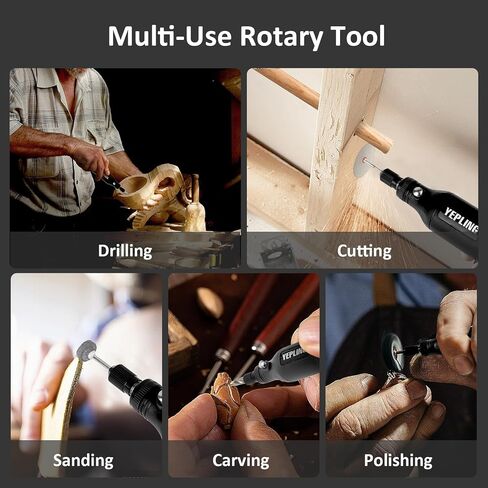 Cordless Rotary Tool, 3.7V Li-Ion 15000rpm Electric DIY Mini Polisher Kit, 72 Pieces Accessories USB Cordless Multi-Tool, Great for Nail Polishing and Light Work in Kuwait