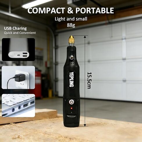 Cordless Rotary Tool, 3.7V Li-Ion 15000rpm Electric DIY Mini Polisher Kit, 72 Pieces Accessories USB Cordless Multi-Tool, Great for Nail Polishing and Light Work in Kuwait
