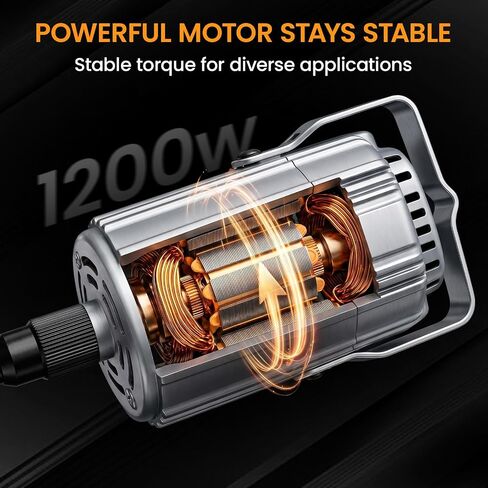 1200W Flex Shaft Rotary Tool, 30000 RPM Variable Speed Flex Shaf Grinder, Universal Adjustable Chuck, Hanging Foot Pedal Control, 46Pcs Accessories for Carving, Polishing, Grinding in Kuwait
