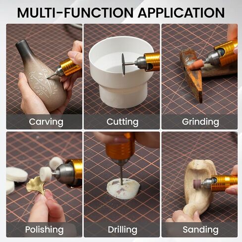 1200W Flex Shaft Rotary Tool, 30000 RPM Variable Speed Flex Shaf Grinder, Universal Adjustable Chuck, Hanging Foot Pedal Control, 46Pcs Accessories for Carving, Polishing, Grinding in Kuwait