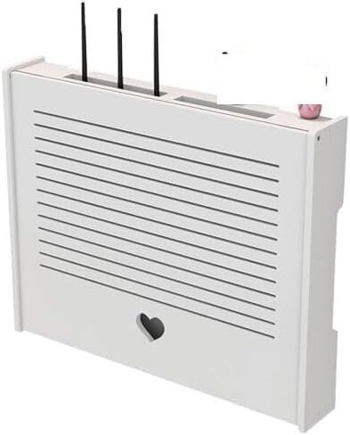 WiFi Router Storage Box, Wall Mount WiFi Router Shelf Wooden Cable Power Strip Organizer Multiple Sizes Home Office(C,45x35x6cm) in Kuwait