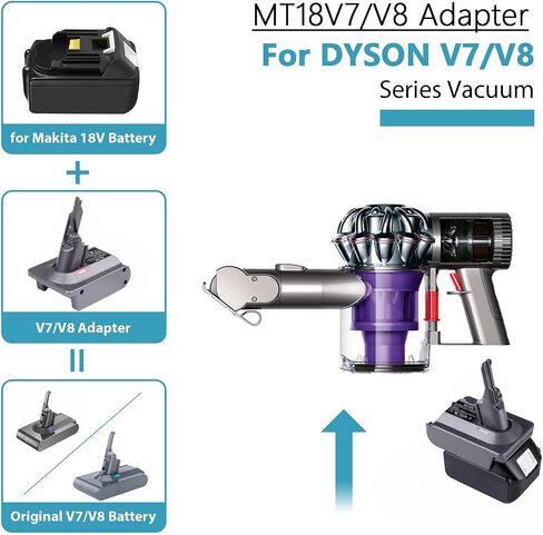 EID V7 V8 Adapter for Makita 18V Battery Converter for Dyson V7 V8 Animal Absolute Motorhead SV11 SV10 Vacuums in Kuwait
