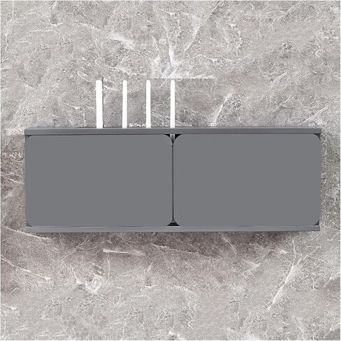 WiFi Router Storage Box, Wooden Wall Mounted Router Shelf WiFi Box Hider Multicolor 60-80cm(Grey,L70cm/27.5in) in Kuwait