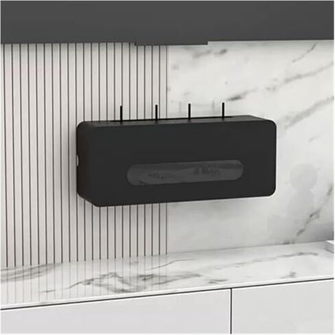 WiFi Router Storage Box, Wall Mount Wooden Router Modem Box Multicolor 50-80cm(Black+White,50cm/20in) in Kuwait
