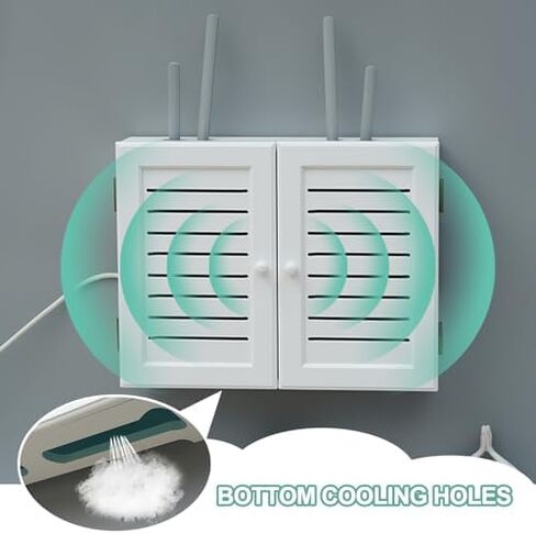 WiFi Router Storage Box, Wall-Mount Router Cabinet and WiFi Box Hider Multicolor(Blue) in Kuwait