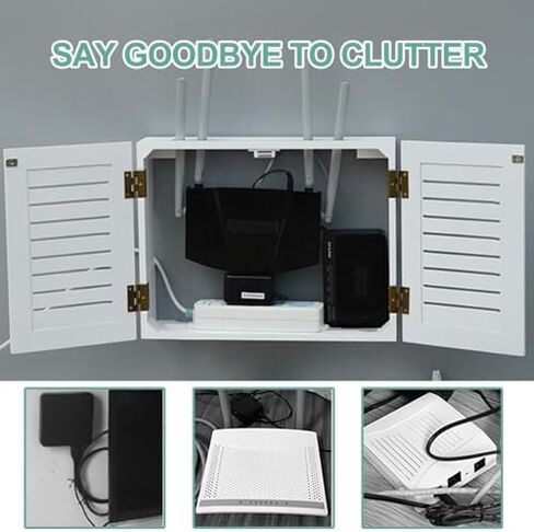 WiFi Router Storage Box, Wall-Mount Router Cabinet and WiFi Box Hider Multicolor(Blue) in Kuwait