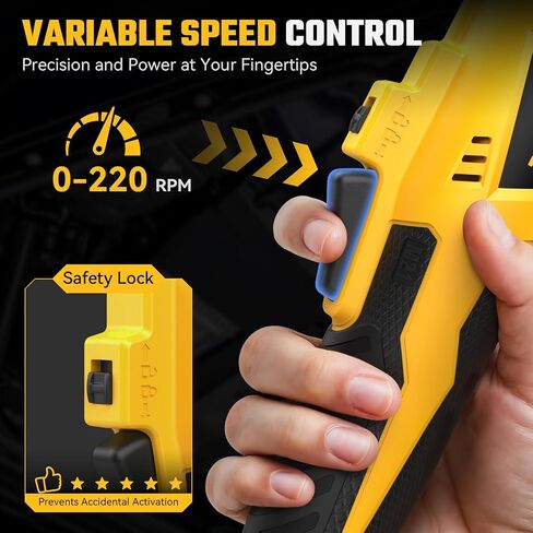 3/8" Cordless Ratchet Wrench for De-WALT 20V Max Battery - 42Ft-Lbs Brushless Motor Electric Ratchet Set with 0-220RPM Variable Speed, 8 Sockets, 3/8" and 1/4" Adapters,3" Extension Bar (Tool Only) in Kuwait
