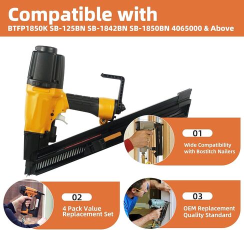 P0590007200 Replacement Nailer Pad for Bostitch, 4 Pack Safety Rubber Tips, Compatible with BTFP1850K SB-125BN SB-1842BN SB-1850BN 4065000 & Above, Durable Nail Gun Pad Replacement Parts in Kuwait