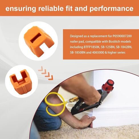 P0590007200 Replacement Nailer Pad for Bostitch, 4 Pack Safety Rubber Tips, Compatible with BTFP1850K SB-125BN SB-1842BN SB-1850BN 4065000 & Above, Durable Nail Gun Pad Replacement Parts in Kuwait