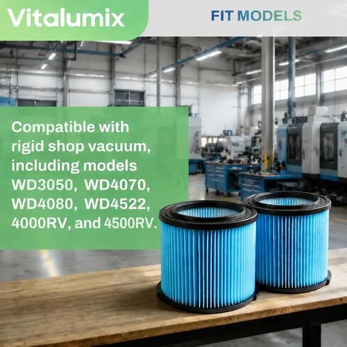 2 Pack VF3500 Filter Compatible with Rigid 3 to 4.5 Gallon Wet Dry Shop Vacuums, 3-Layer Pleated Design for WD3050 WD4070 WD4080 WD4522 WD4050 4000RV 4500RV in Kuwait