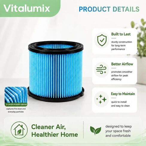 2 Pack VF3500 Filter Compatible with Rigid 3 to 4.5 Gallon Wet Dry Shop Vacuums, 3-Layer Pleated Design for WD3050 WD4070 WD4080 WD4522 WD4050 4000RV 4500RV in Kuwait