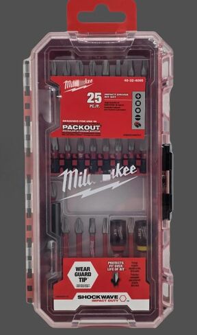 Shockwave Impact Duty Drill Driver Bit Set 25 pcs PACKOUT 48-32-4095，Replacement for Milwaukee OEM in Kuwait