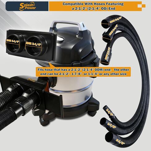 2.5" Shop Vac Y Connector Splitter for Wet Dry Vacuum Hose | Connect Two 2.5" Hoses with Independent Blast Gates for Efficient Dust Collection, Fits Most Shop Vac Systems in Kuwait