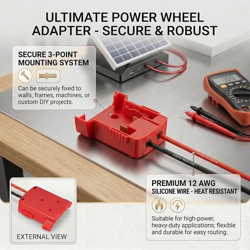 M18 Battery Adapter Works with Milwaukee 18V Lithium Battery Power Tools | Built-in On Off Switch, 30A Safety Fuse,12AWG Silicone Wire,Short Circuit Protection,ABS Heat Resistant,For Ride On Kids Toys in Kuwait