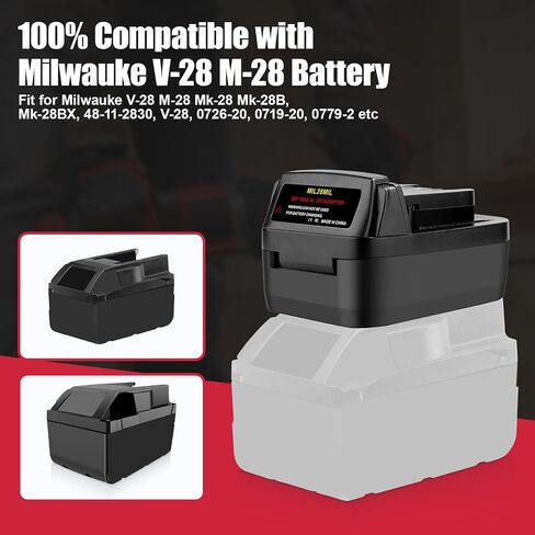 Adapter for Milwaukee 28V to 18V, Battery Converter for Milwaukee M28 28V Battery to Work with 18V Power Tools in Kuwait