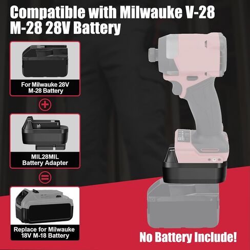 Adapter for Milwaukee 28V to 18V, Battery Converter for Milwaukee M28 28V Battery to Work with 18V Power Tools in Kuwait