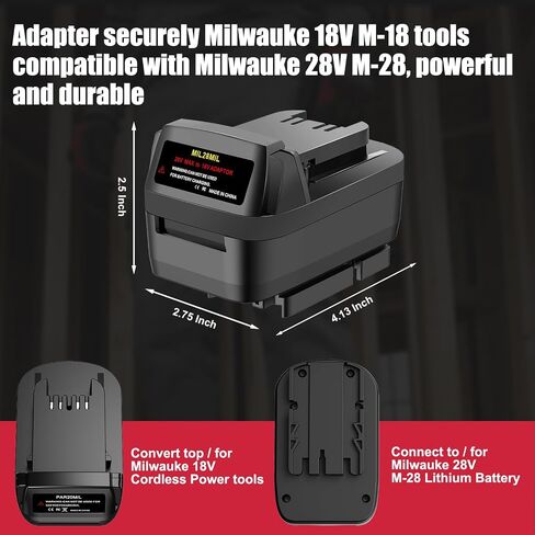 Adapter for Milwaukee 28V to 18V, Battery Converter for Milwaukee M28 28V Battery to Work with 18V Power Tools in Kuwait