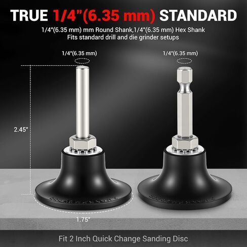 2 Pack 2 Inch Quick Change Disc Pad Holder, Sanding Discs Holder with True 1/4" (6.35mm) Hex & Round Shanks for Die Grinder, Drill & Impact Driver - Sanding, Surface Conditioning & Polishing in Kuwait
