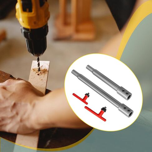 4 Pieces Bit Extension Set 3/8 Inch Round Shank Spade Extension Holes Saw Extension Non Slip Alloy Material Suitable for DIY Pro in Kuwait