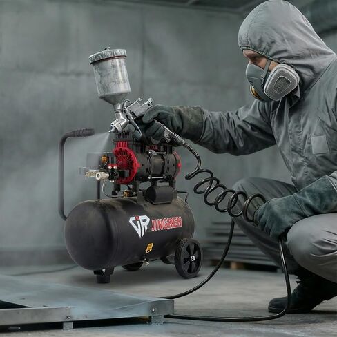 8 Gallon Quiet Oil Free Air Compressor With Air hose, Only 68dB, 2HP | Oilless Quiet Air Compressor, 4.2CFM, Max 120 PSI, 8 Gallon Air Tank for Car Repair, Spray Painting, Nailing With Air Hose in Kuwait