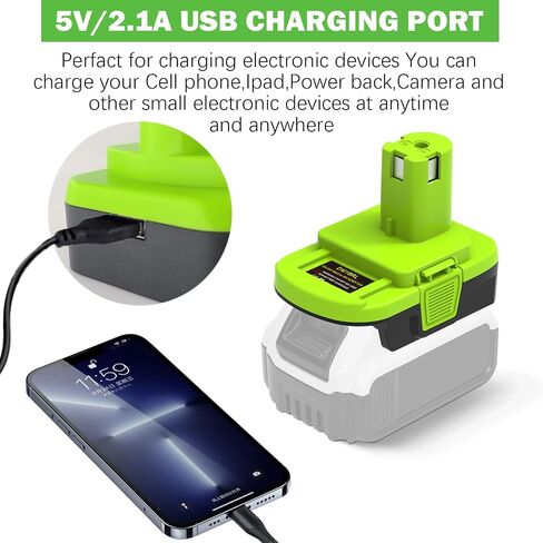 DM18RL Battery Adapter for Ryobi 18V Tools, Compatible with Dewalt 20V Max & for Milwaukee M18 18V Battery, with 5V 2.1A USB Charging Port in Kuwait