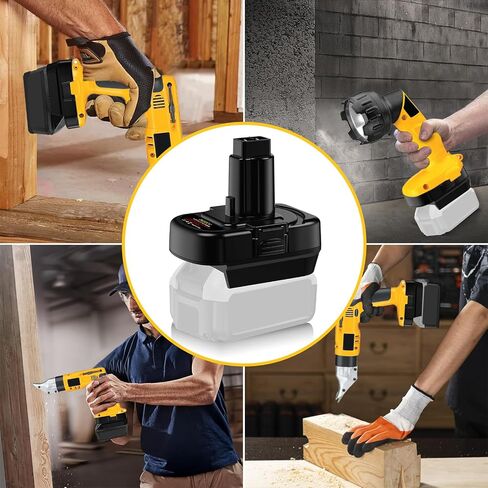 for Dewalt 20V Battery Adapter to 14.4V 12V Ni-Mh Nicd Power Tool Use, and for Milwaukee 18V M18 Battery Convert for Dewalt 12V-14.4V Ni-MH DC9091 DW9091 DW9094 DE9091 DE9071 DE9072 DE9075 in Kuwait