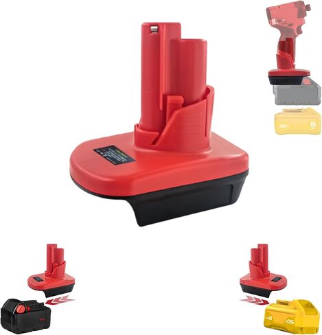 for DeWalt and for Milwaukee Battery Adapter, Compatible with M18 and for DeWalt 20V 60V Lthium Battery (Power for Milwaukee for M12 Tools) in Kuwait