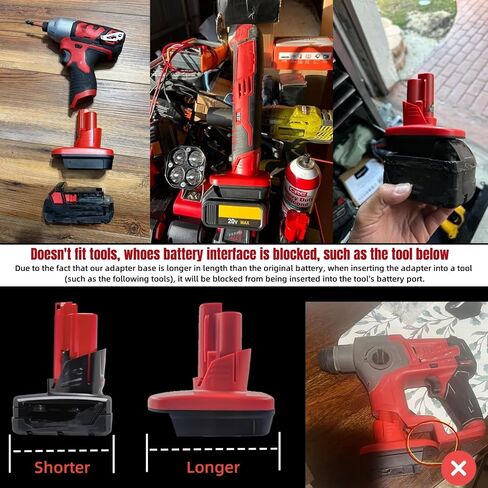 for DeWalt and for Milwaukee Battery Adapter, Compatible with M18 and for DeWalt 20V 60V Lthium Battery (Power for Milwaukee for M12 Tools) in Kuwait