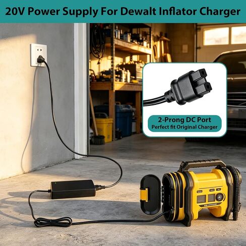 Replacement N557514 AC Power Supply 13.8V for Dewalt 20V MAX Tire Inflator DCC020IB, DCC020IB Type 1/2, DCC020IB-CA Type 1 Air Compressor Inflator Wall Charger Plug Adapter in Kuwait